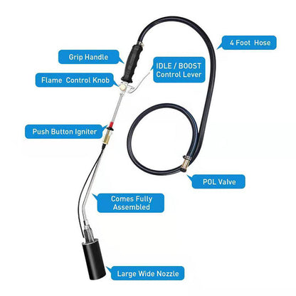 🔥 50 % DE RÉDUCTION EN CE MOMENT ! 🌿 Brûleur à propane ultra-puissant pour éliminer les mauvaises herbes – Flamme instantanée, allumage facile, idéal pour les allées, les terrasses et les parterres de jardin 🧑‍🌾