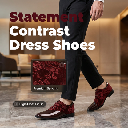 🌞Fris De Lente In Met 50% Korting!🤵Luxe Heren Contrast Dress Shoes - Hoogglans & Premium Textuur - Perfect voor Bruiloft & Gala - Ergonomisch Comfort - De Ultieme Statement-Schoen