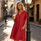 🍂🌸 Offre à durée limitée : 50 % de réduction ! Robe ceinturée à col en V et poches 🧣