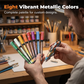 🎨🖍️ Lot de 8 marqueurs métalliques, couleurs brillantes ✨