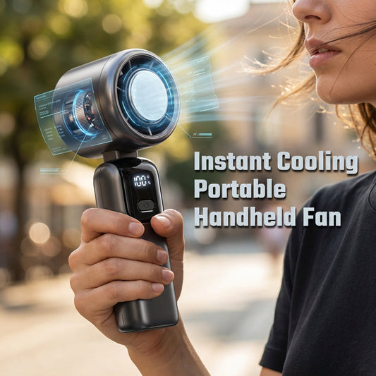 🪭🧊 Ventilateur à main puissant | Vent rapide & froid glace instantané ✨