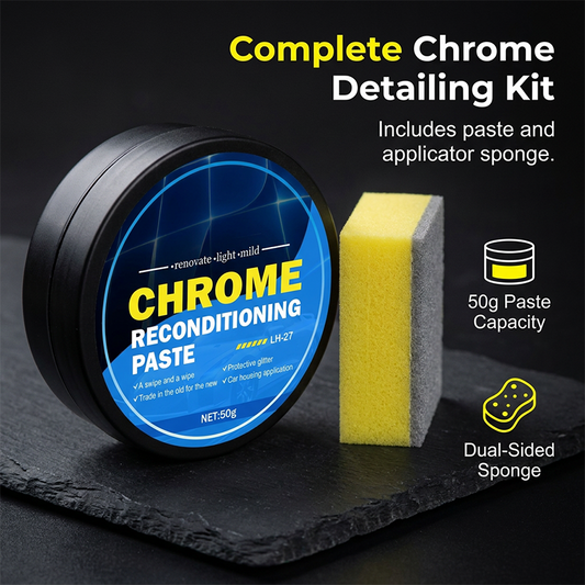 🚗🔥 Pâte rénovante chrome voiture, restaure et fait briller les garnitures métalliques sans rayures application facile ✨