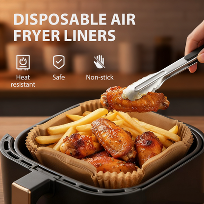 🔥-50% PROMO✨Feuilles cuisson jetables friteuse à air, antiadhésives résistantes chaleur🍟