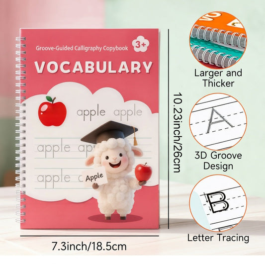 ⏳✍️ PROMO ! Cahier calligraphie à rainures réutilisable pour enfants 📖