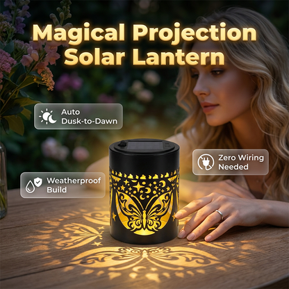 ☀️🌿 PROMO ! Lampe solaire extérieure décorative à projection d'ombres ✨