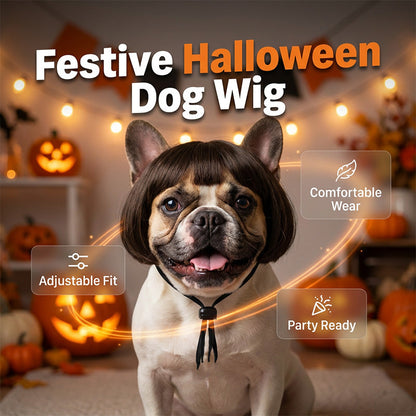 🐶🎉 PROMO Perruque festive pour chien déguisement fête cosplay ajustable confortable ✨