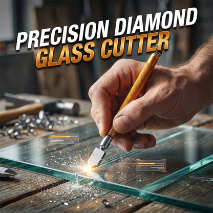 🛠️💎 Coupe-verre professionnel à poignée alliage avec rouleau coupe diamant longue durée