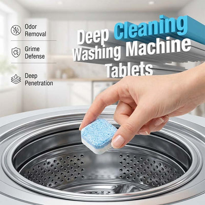 🌿💧 Pastilles nettoyantes pour lave-linge | Action effervescente, 12 comprimés assainit tous modèles de machines ✅