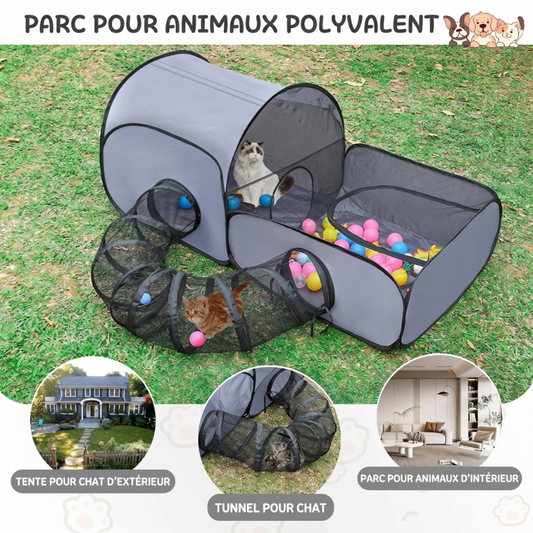 😺🛕 Tunnel spacieux pour chat | Zone de jeu et détente, stimule l’instinct de chasse de votre animal ✅