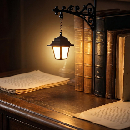 🏙️💡 Serre-livres lampe rétro lampadaire miniature, décoration de bureau lumineuse style vintage pour bibliothèque ✨
