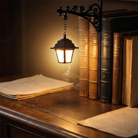 🏙️💡 Serre-livres lampe rétro lampadaire miniature, décoration de bureau lumineuse style vintage pour bibliothèque ✨