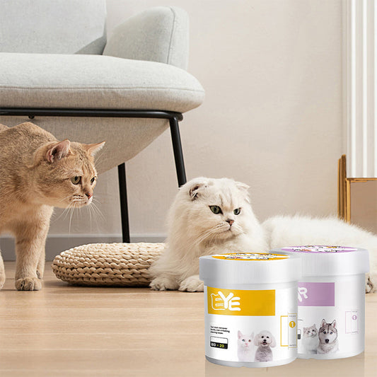 👀🐶 Lingettes soin pour animaux | Formule à base de plantes, nettoyage délicat des yeux et oreilles sans irritation ✅