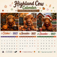 🔥‑50% OFFRE LIMITÉE 🐮 Calendrier mural 2027 Highland Cow humoristique, format A4, déco murale originale 🗓️✨