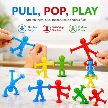 🔥‑50% PROMO ÉCLAIR🧸 Mini‑jouets personnages à ventouse colorés, jeu amusant, adhère aux surfaces lisses pour enfants ✨🎉