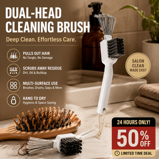 ✨🧹Outil 2-en-1 pour nettoyer les brosses à cheveux💇‍♀️, peigne multi-usage pour retirer les cheveux, avec picots en acier inoxydable et brosse à poils durs