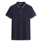 👕✨ T-shirt homme col contrasté revers imprimé, coupe confortable style décontracté tendance pour tous les jours