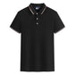 👕✨ T-shirt homme col contrasté revers imprimé, coupe confortable style décontracté tendance pour tous les jours
