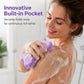 🛁✨ Éponge de bain ultra‑douce avec pochette à savon, exfolie doucement pour la peau