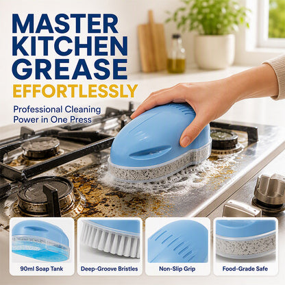 🍳🧽 Brosse de nettoyage cuisine avec distributeur de savon intégré, anti‑graisse pratique