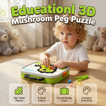 ✨PROMO FLASH‑50%🧩 Puzzle à piquets champignons 3D, jouet éducatif créatif, développe coordination et réflexion des tout‑petits 🍄💫