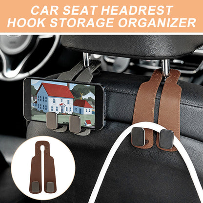 🚗🧸 Sac de rangement pour appuie-tête de voiture — Robuste et durable, conception multi-poches, facile à installer ; permet de garder jouets, bouteilles d’eau et tablettes à portée de main 🛣️✨