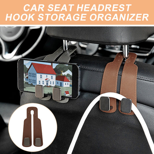 🚗🧸 Sac de rangement pour appuie-tête de voiture — Robuste et durable, conception multi-poches, facile à installer ; permet de garder jouets, bouteilles d’eau et tablettes à portée de main 🛣️✨