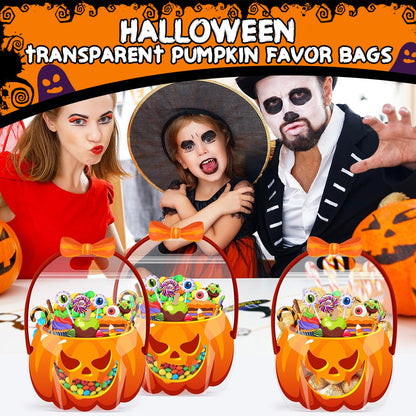 🔥‑50% PROMO FLASH🎃 Sacs surprises transparents citrouille Halloween, parfait pour bonbons, fêtes et décoration festive ✨🍬