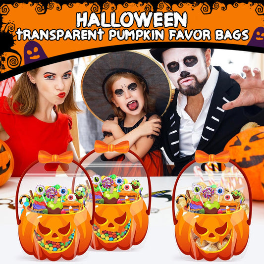 🔥‑50% PROMO FLASH🎃 Sacs surprises transparents citrouille Halloween, parfait pour bonbons, fêtes et décoration festive ✨🍬
