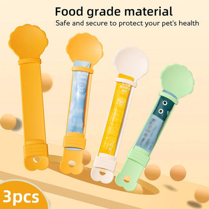 🔥‑50% PROMO FLASH🐱 Cuillère d’alimentation pour chat sans BPA, compression une main, cuillère large, nourrissage propre ✅