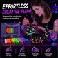 🔥PROMO 50% ! Stylos tatouage phosphorescents ✨ Brillent sous lumière noire, sans danger, s’effacent au lavage, fêtes et anniversaires 🎉