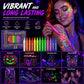 🔥PROMO 50% ! Stylos tatouage phosphorescents ✨ Brillent sous lumière noire, sans danger, s’effacent au lavage, fêtes et anniversaires 🎉