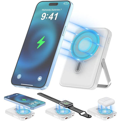 🔥‑50% PROMO FLASH🔋 Batterie externe magnétique à recharge rapide avec support, charge sans fil pratique pour téléphone ✨📱