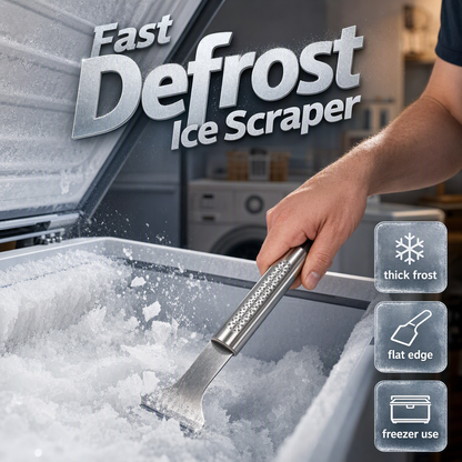 🔥-50% de réduction ! Grattoir 2-en-1 inox anti-givre 🧽 Multi-surfaces, retire graisse, rouille et résidus tenaces ✨