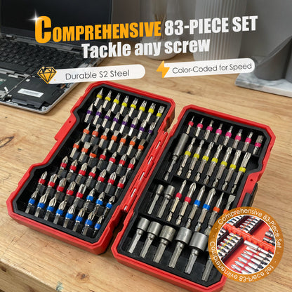 🔥-50% Jeu 83 Embouts S2 🛠️Haute dureté, boîte de rangement pour bricolage multi-usages