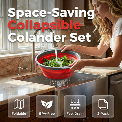 🔥PROMO FLASH ‑50%🔥 Panier égouttoir de cuisine pliable 🥦 Gain de place, résistant, parfait pour rincer fruits et légumes au quotidien ✨