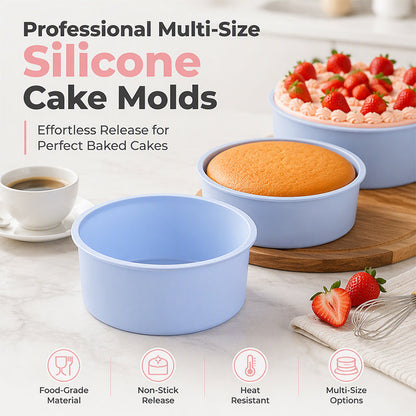 🍰 Moule à gâteau rond en silicone qualité alimentaire ✨ Anti‑adhérent, résistant à la chaleur ⚡‑50% DE RÉDUCTION ! Idéal pour vos pâtisseries maison🧁
