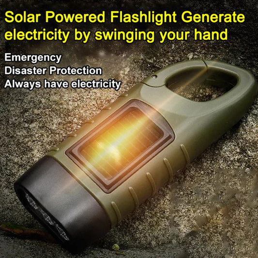 🔥‑50% Réduction ! Lampe de poche solaire à manivelle 🔦 Sans batterie, éclairage d'urgence parfait pour les sorties extérieures ✨