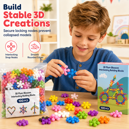 Blocs de Construction 3D Flocon de Neige – Emboîtables, Plastique PP, 100 à 600 Pièces