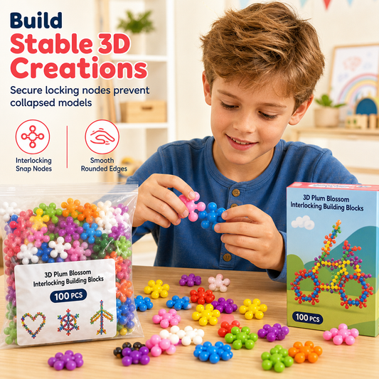 🧩PROMO FLASH -50% ! Blocs flocon de neige 3D, 100 à 600 pièces, assemblage libre, jouet éducatif ❄️