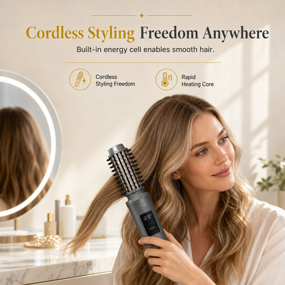 🔥‑50% Réduction ! Brosse coiffante sans fil 2-en-1 lisseur et boucleur 💇‍♀️ Sans fil, lisse et boucle les cheveux facilement ✨