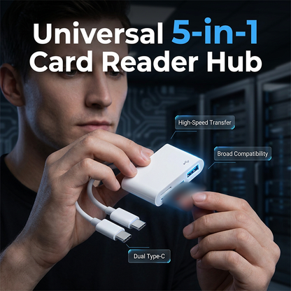 💥-50% DE RÉDUCTION⏰ Lecteur de cartes mémoire 5-en-1 🔌 Plug & play, multi-formats, transfert rapide pour tous vos appareils 📲