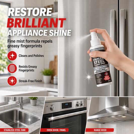⚡PROMO -50% !✨Spray nettoyant polissant inox multifonction, élimine traces, protège durablement🧽