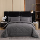 📢50 % DE RÉDUCTION !! ⏰ Ensemble de couette matelassée 3 pièces avec taies d'oreiller – Microfibre toutes saisons