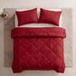 📢50 % DE RÉDUCTION !! ⏰ Ensemble de couette matelassée 3 pièces avec taies d'oreiller – Microfibre toutes saisons