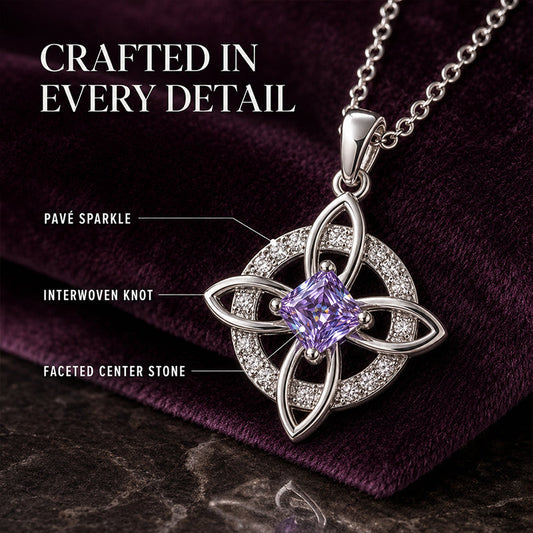 🔥PROMO -50%⏳ Collier pendentif nœud celtique & sorcière ✨ Bijou élégant symbolique, design unique, parfait comme cadeau 🪄