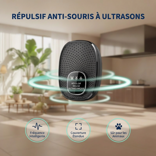 ⚡ PROMO FLASH -50% 🐭 Répulsif à souris ultrasonique, sans poison, sûr pour maison, enfants et animaux domestiques 🏠✅