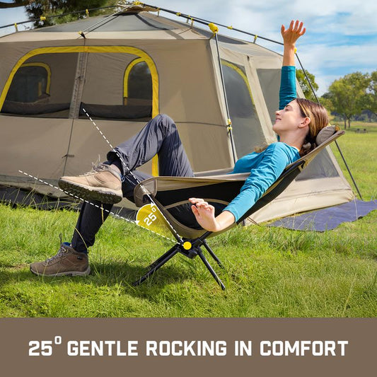 🔥PROMO 50% ! Chaise de camping pliable 🪑 Légère et portable, sac de transport inclus, bascule confortable jusqu'à 113kg ✨