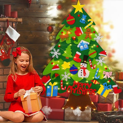 🎄🔥 50 % de réduction ! Kit de bricolage pour sapin de Noël en feutre – Idéal pour un bricolage en famille et une décoration murale ✨