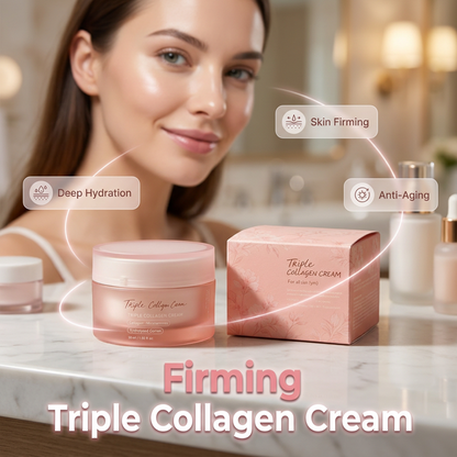 🔥PROMO -40%✨Crème Triple Collagène Fermante & Hydratante, Raffermit la peau, Anti-âge, Usage quotidien💆