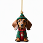 🎄-50% ! Ornement suspendu acrylique Teckel de Noël, design mignon, décoration sapin festive ✨